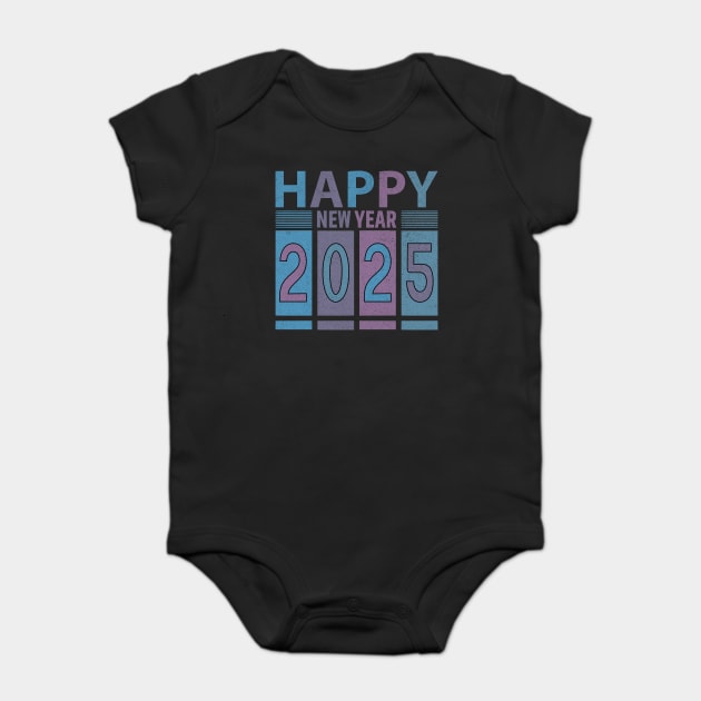 Happy New Year 2025 Muted Colors Design Baby Bodysuit by Luxinda